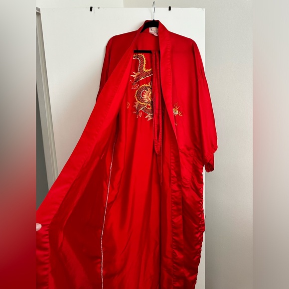 Vintage silk kimono - robe size XL - Picture 5 of 16